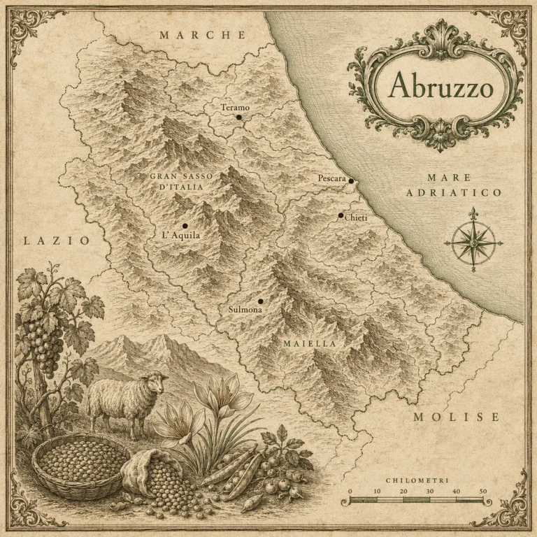 Mappa illustrata: Abruzzo