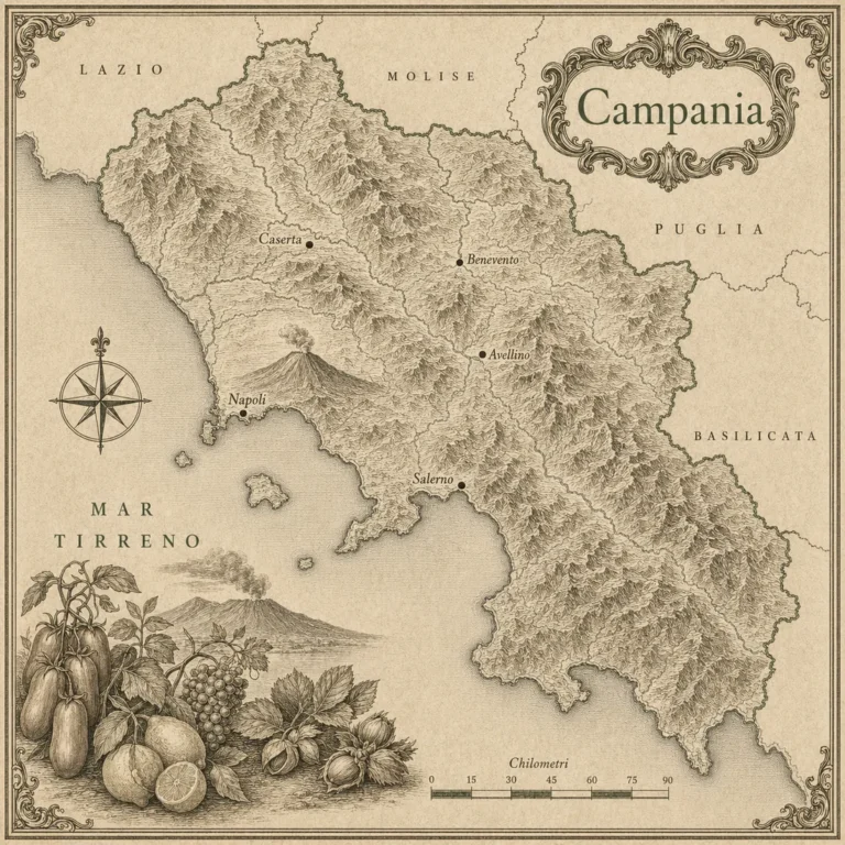 Mappa illustrata: Campania
