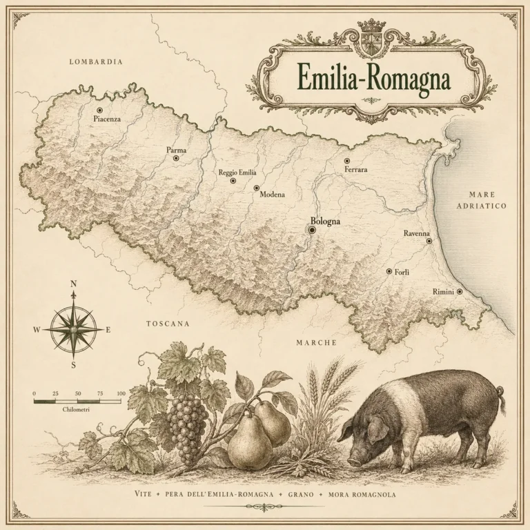 Mappa illustrata: Emilia-Romagna