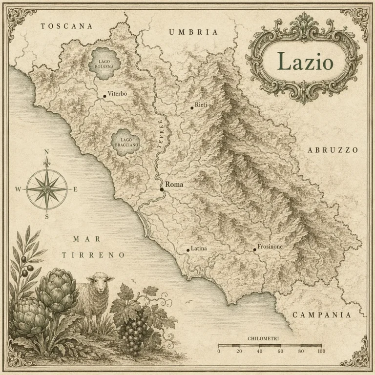 Mappa illustrata: Lazio