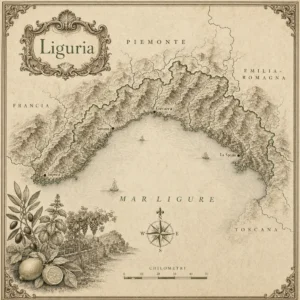 Mappa illustrata: Liguria