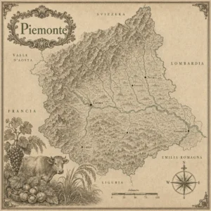 Mappa illustrata: Piemonte