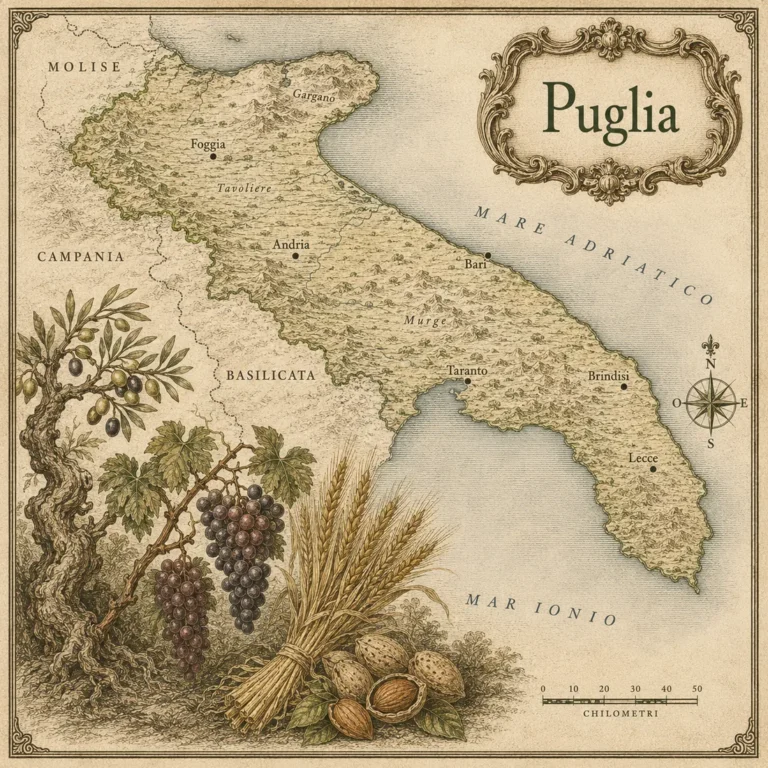 Mappa illustrata: Puglia