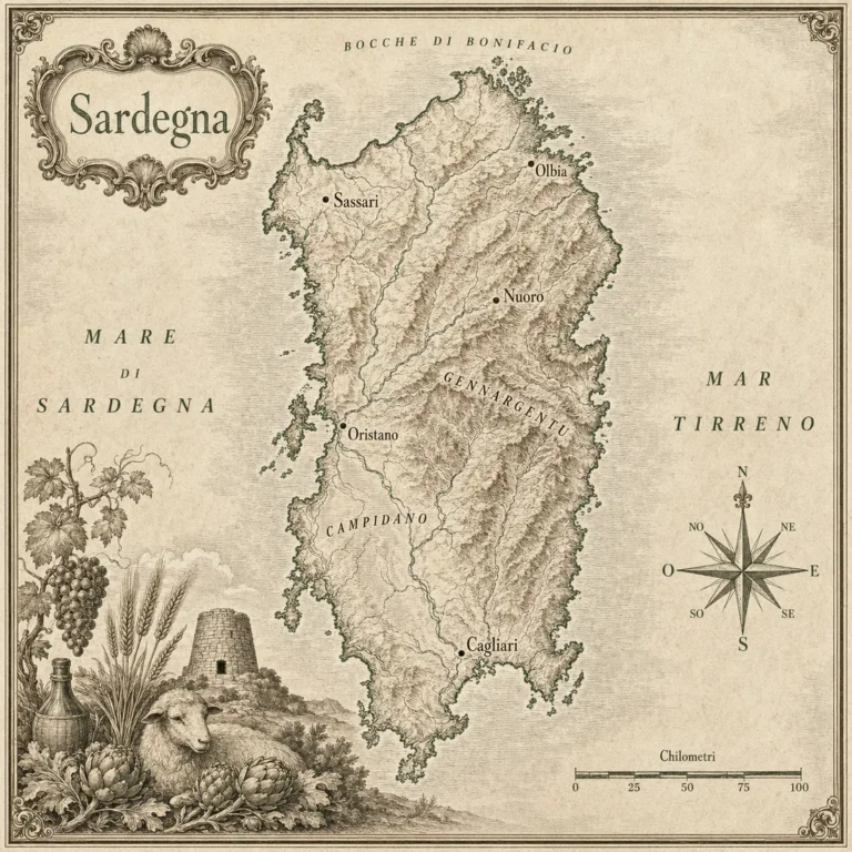 Mappa illustrata: Sardegna