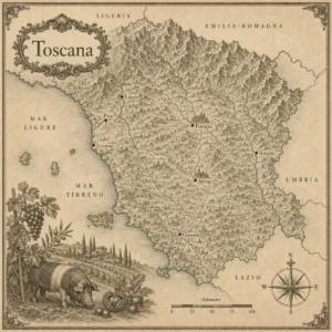 Mappa illustrata: Toscana