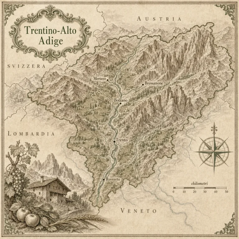 Mappa illustrata: Trentino-Alto Adige