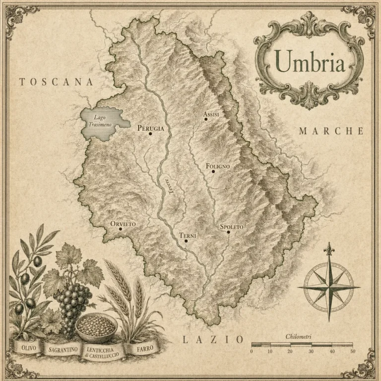 Mappa illustrata: Umbria