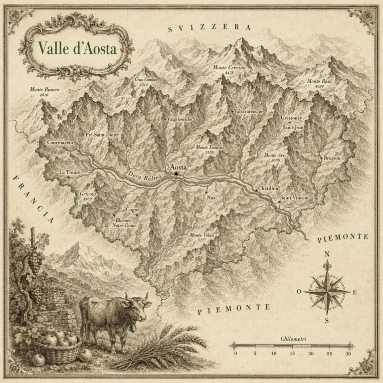 Mappa illustrata: Valle d'Aosta