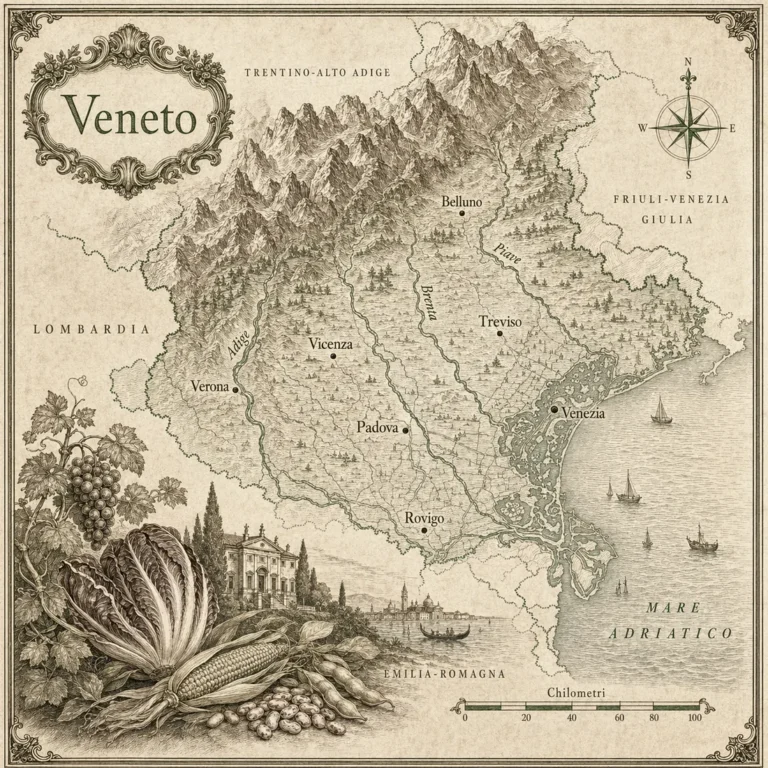 Mappa illustrata: Veneto